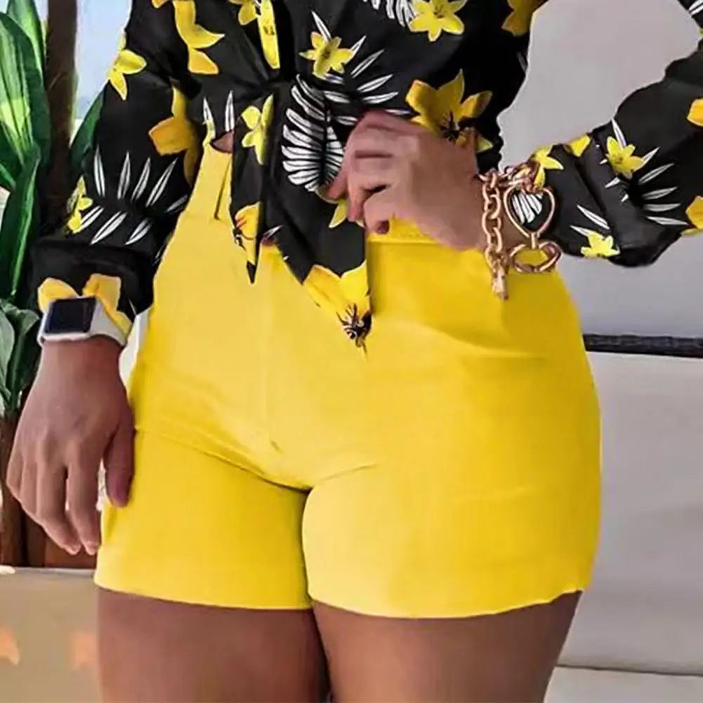 Shorts de Oficina de Cintura Alta para Mujer – Pantalones Cortos Elegantes de Verano