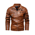 Chaqueta de Cuero para Hombre – Invierno, Estilo Motociclista y Cuello de Piel Desmontable