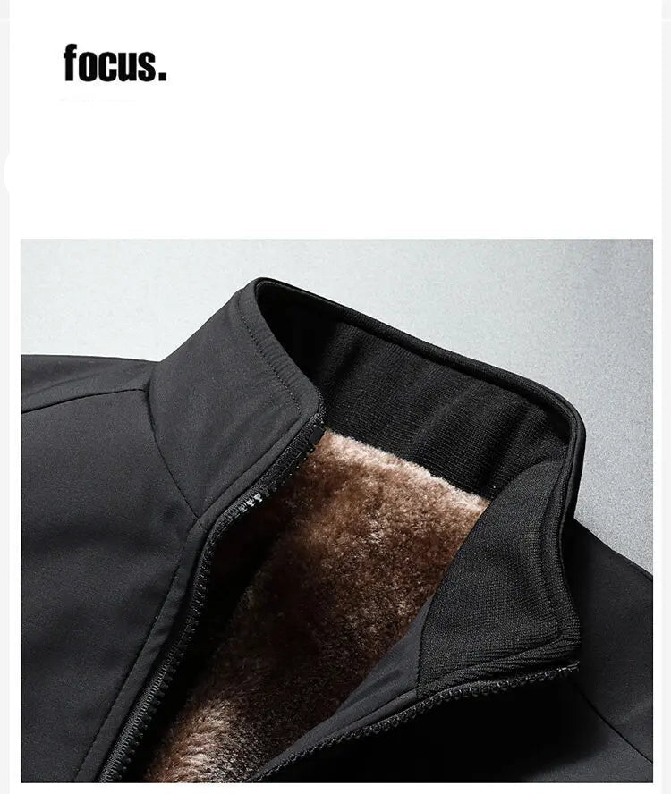 Chaqueta de invierno para hombre - negocios gruesa interior de lujo