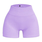 Pantalones Cortos Ajustados de Hilo para Mujer – Shorts Deportivos sin Costuras de Cintura Alta