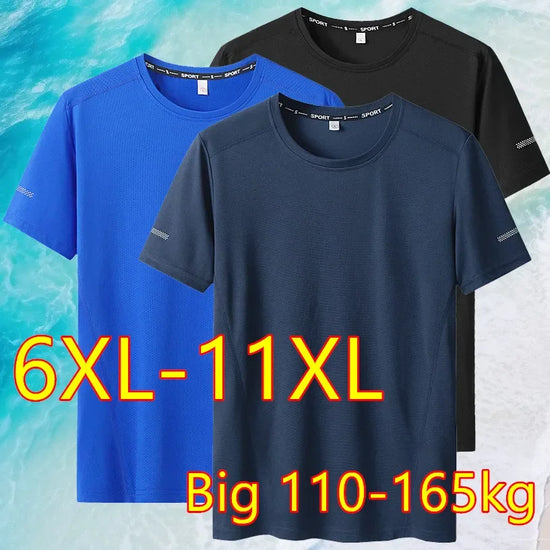 T-shirt Big Size 9XL for Men Quick Drying