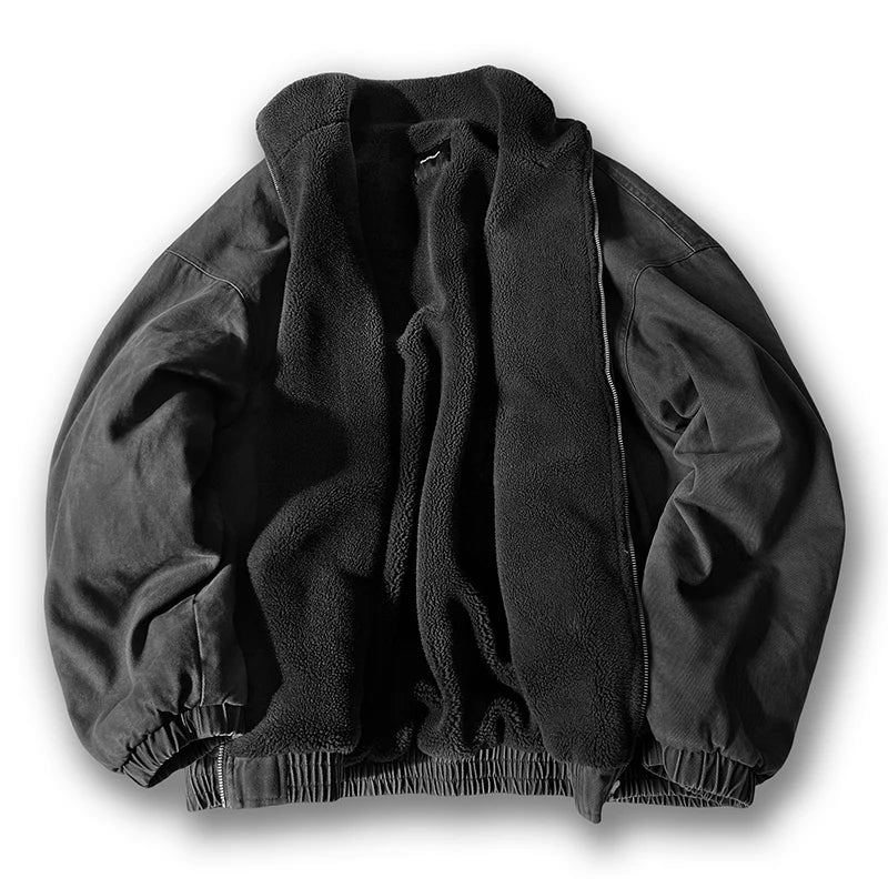 Chaqueta Vintage Japonesa de Polar para Hombre – Invierno, Gruesa, de Alta Calidad y Estilo Streetwear Coreano