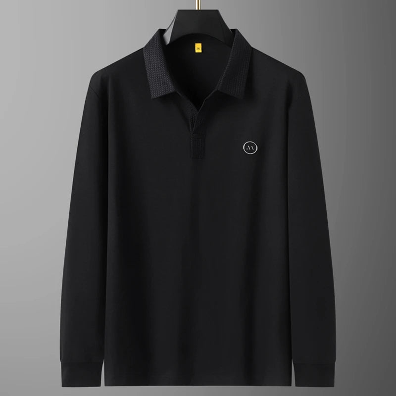 Polo de algodón de lujo de alta gama para hombre nuevo otoño