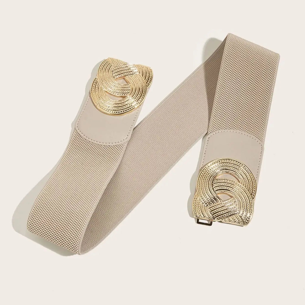 Cinturón Elástico con Banda de Goma y Cierre de Giro y Hebilla