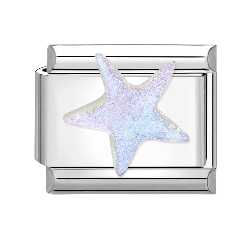 Charm Italiano de Acero Inoxidable – Diseño Ball No.8, Corazón, Cereza, Arcoíris, Gatos y Flores para Pulseras de 9mm