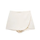 Skort Mini Negro Asimétrico para Mujer 2025 – Falda Pantalón de Cintura Alta