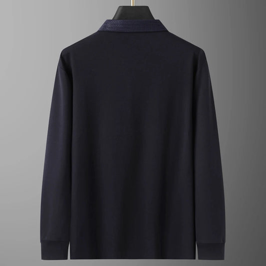 Polo de algodón de lujo de alta gama para hombre nuevo otoño