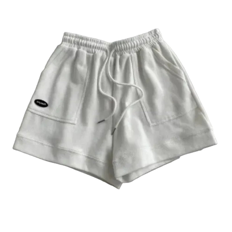 Shorts Deportivos Amplios para Mujer – Pantalones de Cintura Ajustable con Cordón