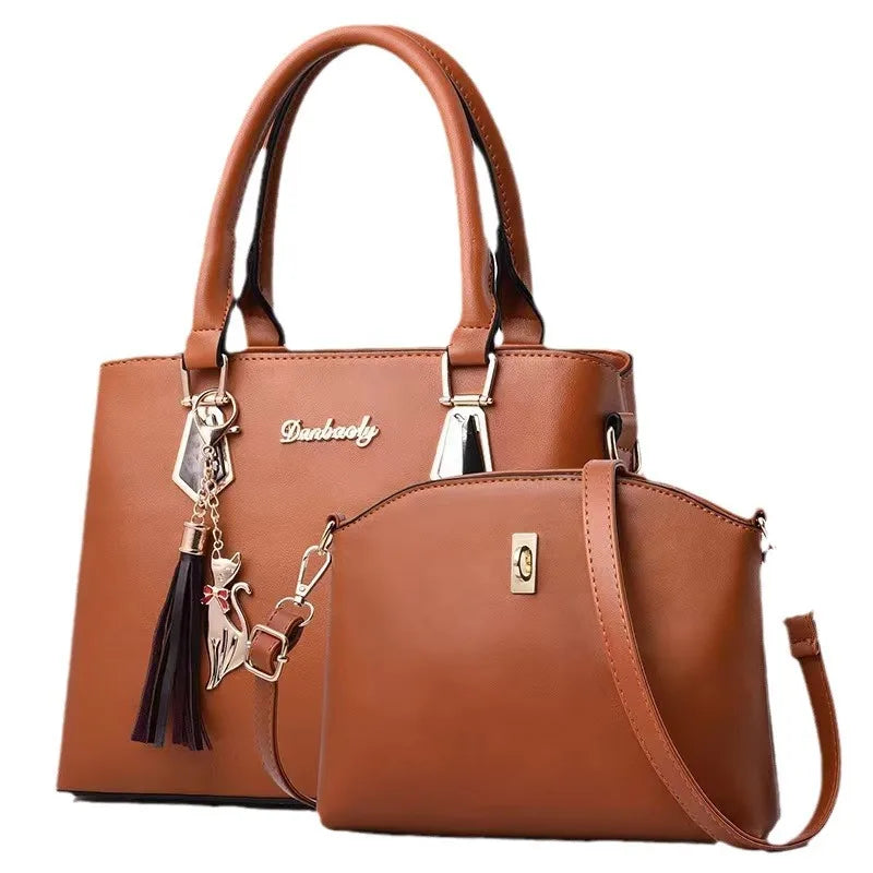 Bolso Minimalista de Gran Capacidad para Mujer – Bandolera y Bolso de Hombro con Cadena en PU