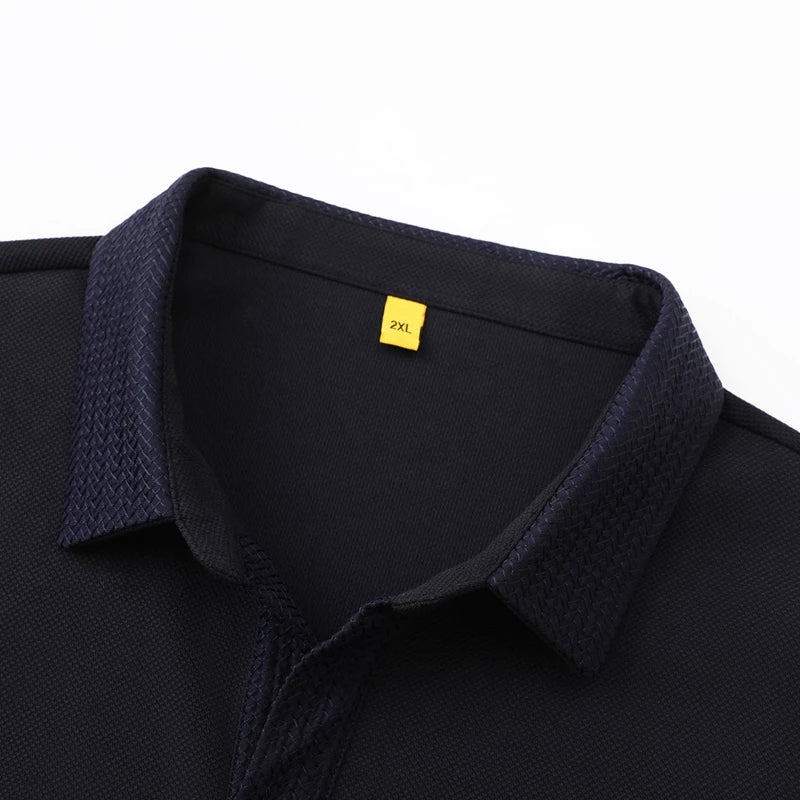 Polo de algodón de lujo de alta gama para hombre nuevo otoño