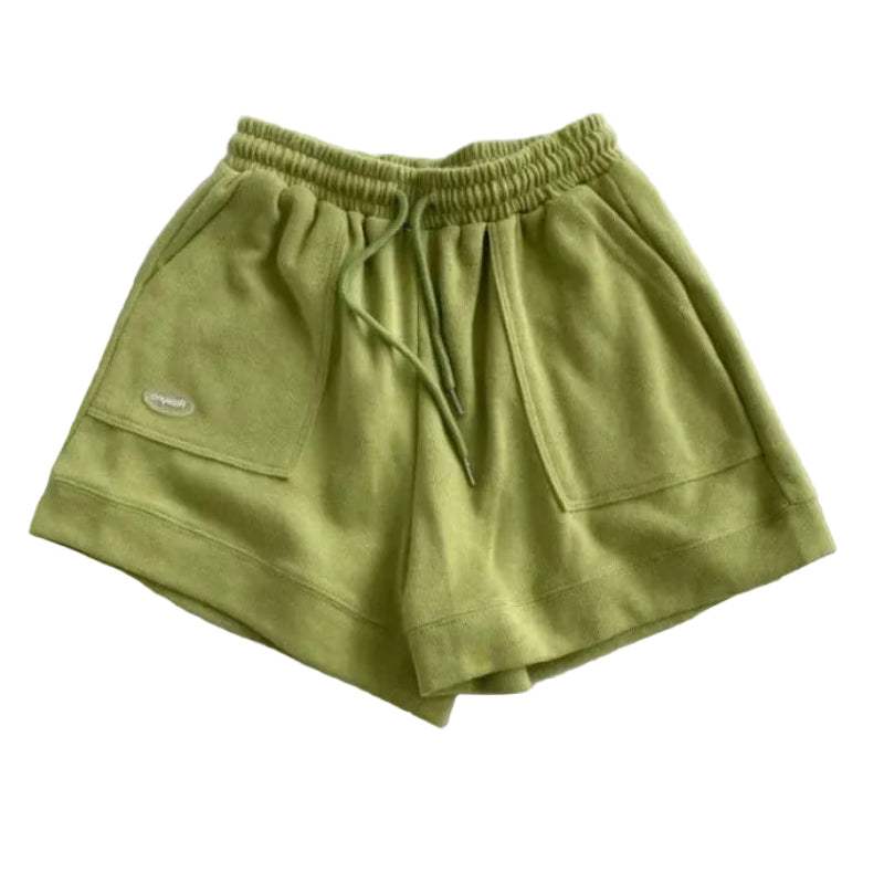 Shorts Deportivos Amplios para Mujer – Pantalones de Cintura Ajustable con Cordón