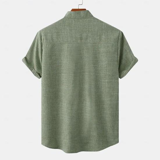Camisa de Hombre de Manga Corta – Algodón y Lino 100% Estilo Oversize para Playa y Uso Casual
