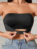 Sujetador Sin Tirantes para Mujer – Sin Relleno, Sin Costuras y con Cierre Frontal de Botones