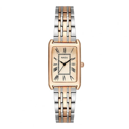 Women Watches Fashion Square Ladies Quartz Watch Bracelet Set Green Dial Simple Rose Gold Mesh Luxury Women Watches - A.S Foco