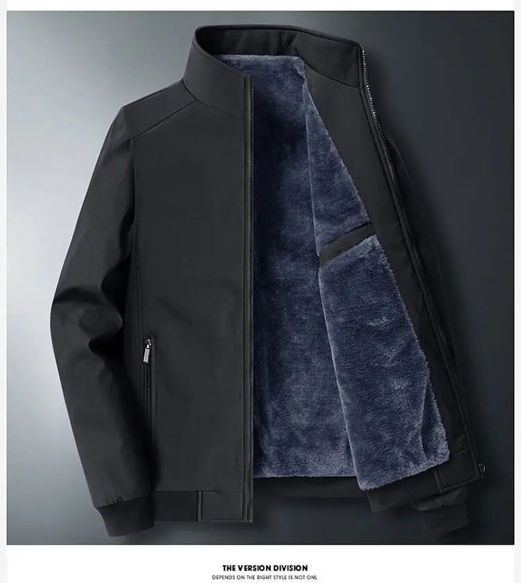Chaqueta de invierno para hombre - negocios gruesa interior de lujo