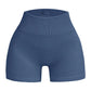 Pantalones Cortos Ajustados de Hilo para Mujer – Shorts Deportivos sin Costuras de Cintura Alta