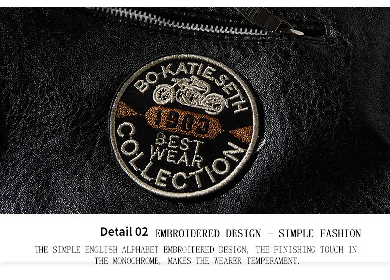 Chaqueta de Cuero para Hombre – Invierno, Estilo Motociclista y Cuello de Piel Desmontable