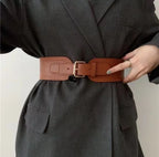 Cinturón Ancho Elástico para Mujer – Hebilla Cuadrada Estilo Moda para Chaquetas y Trajes