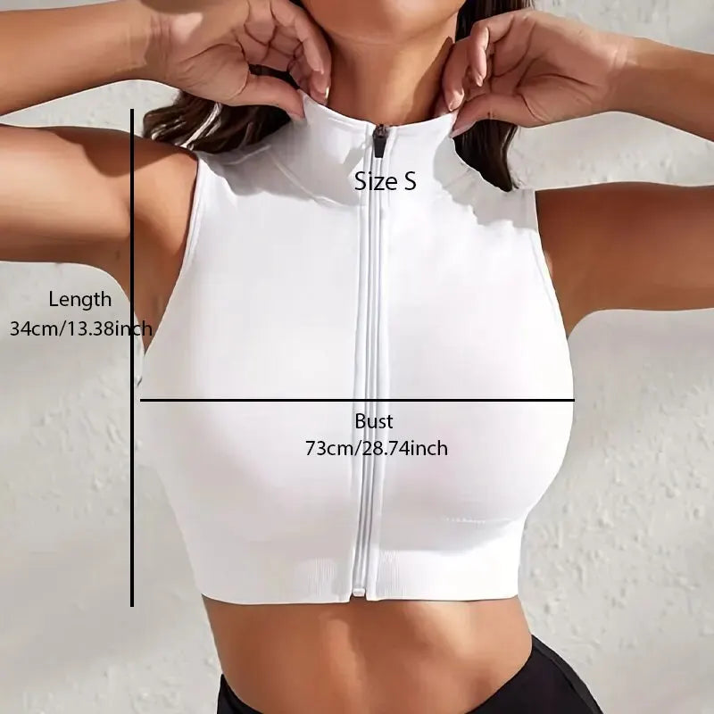 Conjunto Deportivo de 2 Piezas para Mujer – Chaleco Fitness con Cremallera y Tejido Transpirable