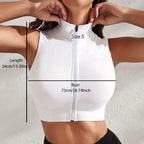 Conjunto Deportivo de 2 Piezas para Mujer – Chaleco Fitness con Cremallera y Tejido Transpirable
