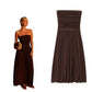 Vestido Elegante Sin Hombros para Mujer – Diseño Strapless con Pliegues Modernos