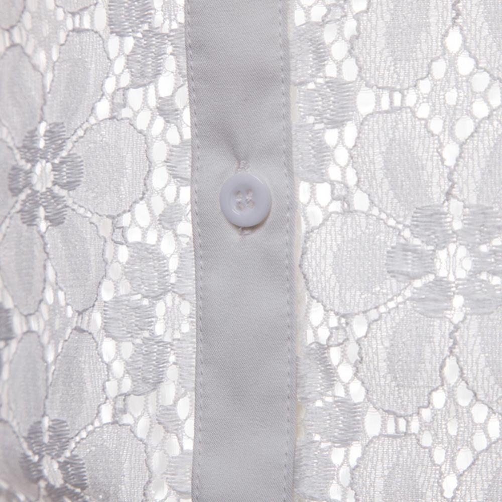 Camisa de Hombre con Cuello Vuelto – Manga Larga, Algodón y Encaje Transparente Estilo Clubwear