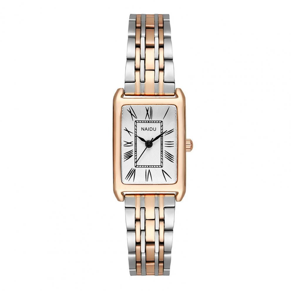 Women Watches Fashion Square Ladies Quartz Watch Bracelet Set Green Dial Simple Rose Gold Mesh Luxury Women Watches - A.S Foco