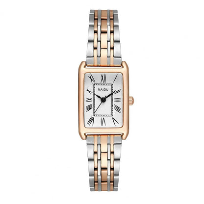 Women Watches Fashion Square Ladies Quartz Watch Bracelet Set Green Dial Simple Rose Gold Mesh Luxury Women Watches - A.S Foco