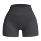 Pantalones Cortos Ajustados de Hilo para Mujer – Shorts Deportivos sin Costuras de Cintura Alta