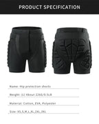 Shorts Protectores para Moto, Skate, MTB y Snowboard – Protección de Cadera Acolchada