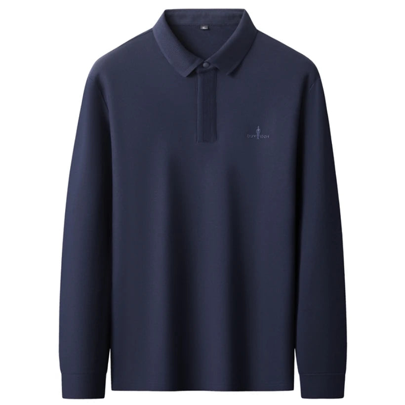 Polo de lujo 100% algodón para hombre, tallas 8XL, 7XL, 6XL (Otoño 2025)