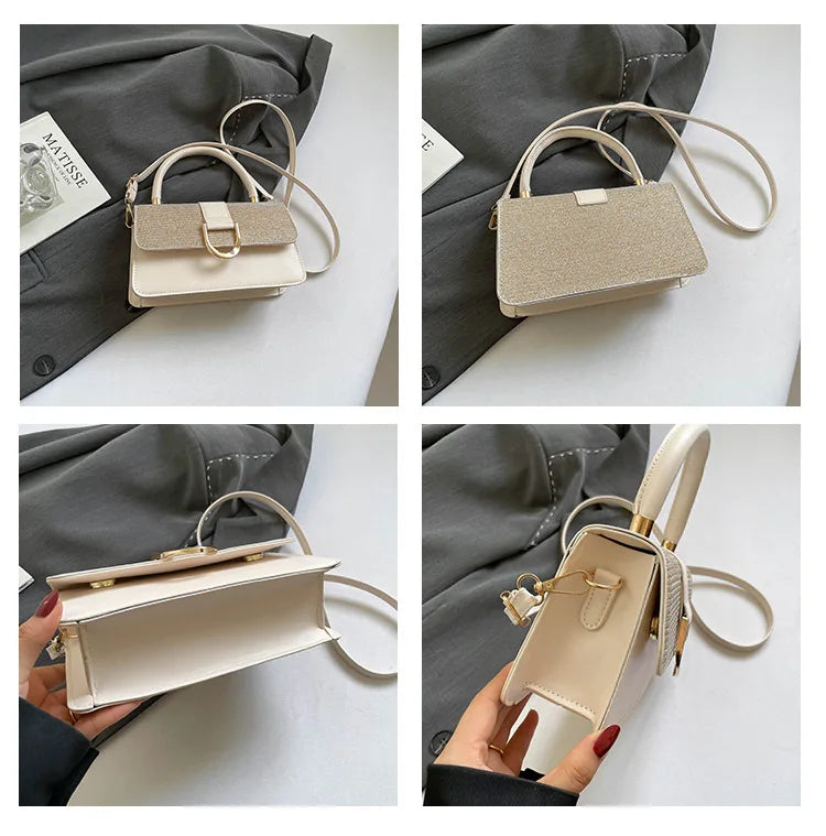 Bolso Pequeño Cuadrado para Mujer – Bandolera Versátil de Material PU