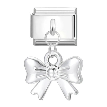 Charm Italiano de Acero Inoxidable – Diseño Ball No.8, Corazón, Cereza, Arcoíris, Gatos y Flores para Pulseras de 9mm