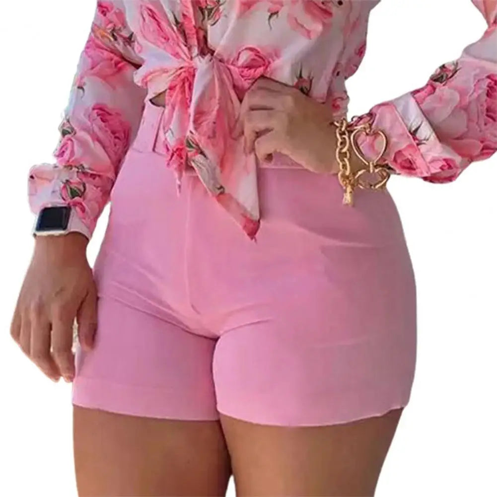 Shorts de Oficina de Cintura Alta para Mujer – Pantalones Cortos Elegantes de Verano