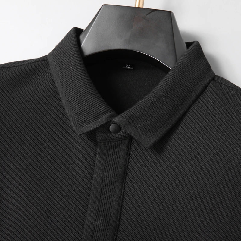 Polo de lujo 100% algodón para hombre, tallas 8XL, 7XL, 6XL (Otoño 2025)
