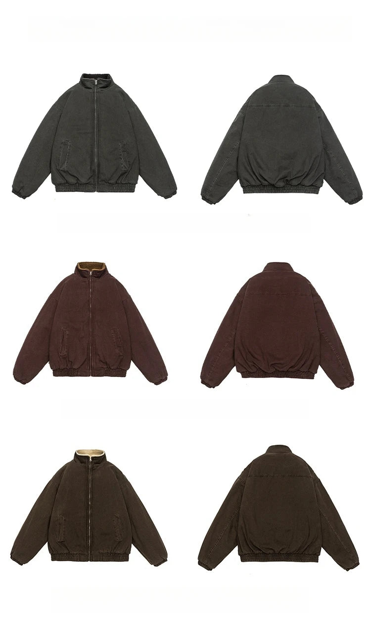 Chaqueta Vintage Japonesa de Polar para Hombre – Invierno, Gruesa, de Alta Calidad y Estilo Streetwear Coreano