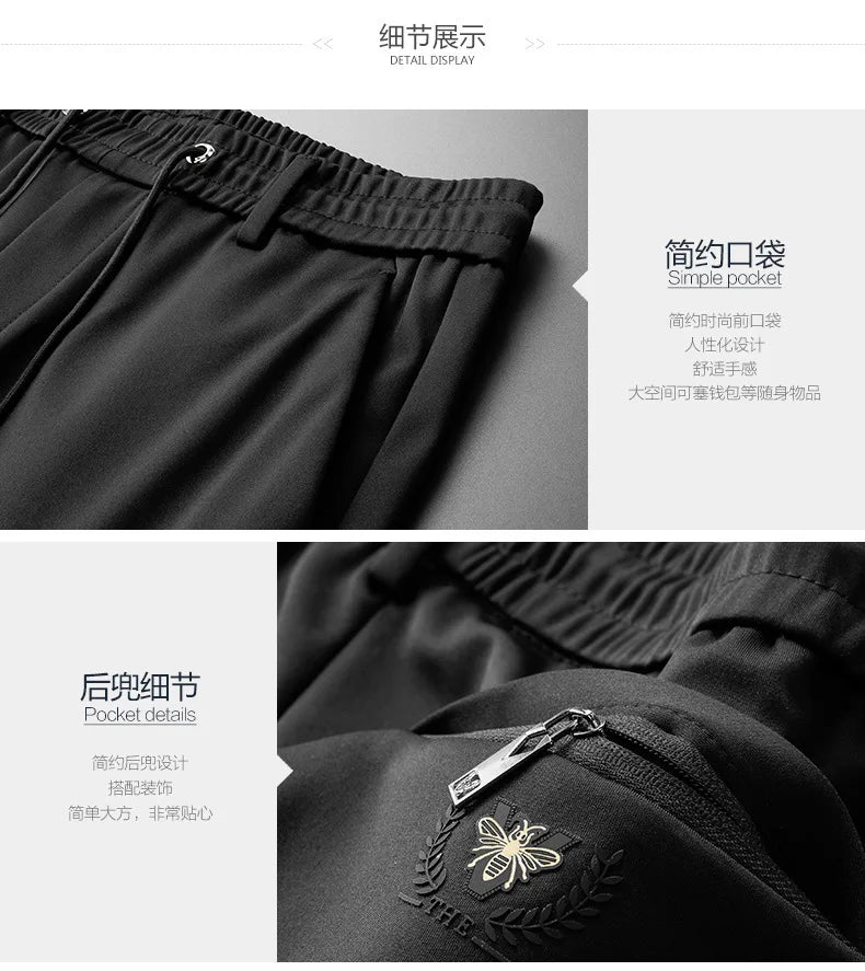 Pantalones casuales de verano para hombre, talla grande 10XL, corte recto y elástico