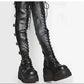 Botas Altas de Mujer con Plataforma – Tacón Alto y Estilo Gótico para Otoño e Invierno