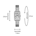 Women Watches Fashion Square Ladies Quartz Watch Bracelet Set Green Dial Simple Rose Gold Mesh Luxury Women Watches - A.S Foco