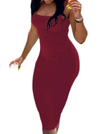 Vestido Midi Sin Mangas para Mujer – Estilo Europeo y Americano Plus Size Verano