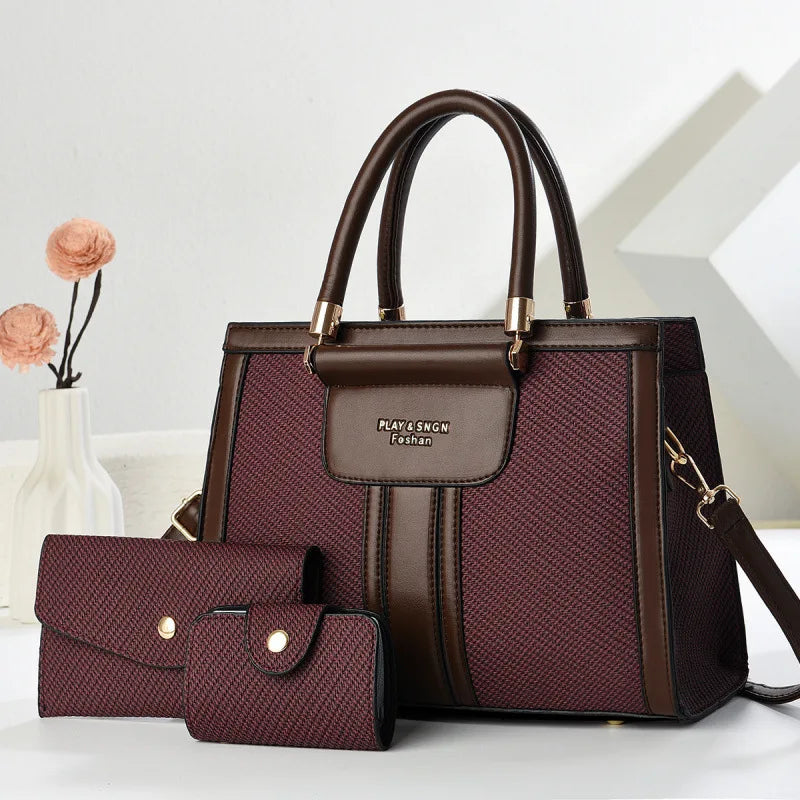 Conjunto de Bolsos de Tres Piezas para Madre e Hija – Bolso Cruzado y Bolso Grande para Mujer