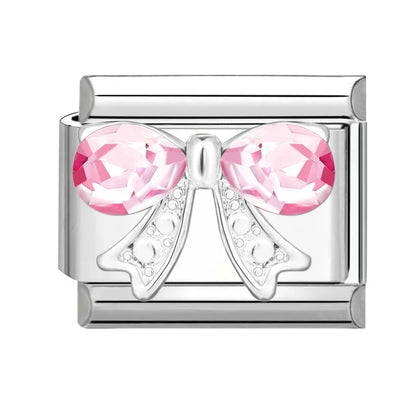 Charm Italiano de Acero Inoxidable – Diseño Ball No.8, Corazón, Cereza, Arcoíris, Gatos y Flores para Pulseras de 9mm
