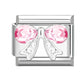 Charm Italiano de Acero Inoxidable – Diseño Ball No.8, Corazón, Cereza, Arcoíris, Gatos y Flores para Pulseras de 9mm
