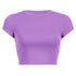 Camiseta casual morada de manga corta para mujer.