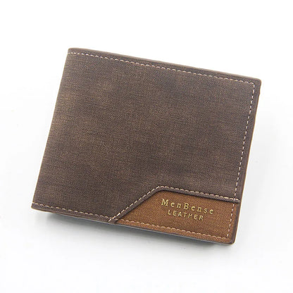 Cartera Corta para Hombre – Slim, Clásica, con Monedero y Porta Fotos en Cuero Afelpado
