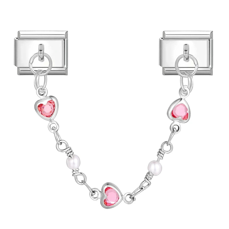 Charm Italiano de Acero Inoxidable – Diseño Ball No.8, Corazón, Cereza, Arcoíris, Gatos y Flores para Pulseras de 9mm