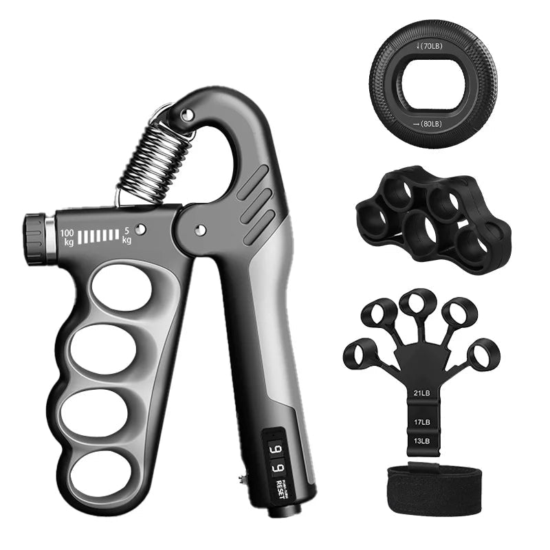 Hand Gripper Ajustable  –  Muñeca y Antebrazo con Dinamómetro para Gimnasio y Recuperación Muscular