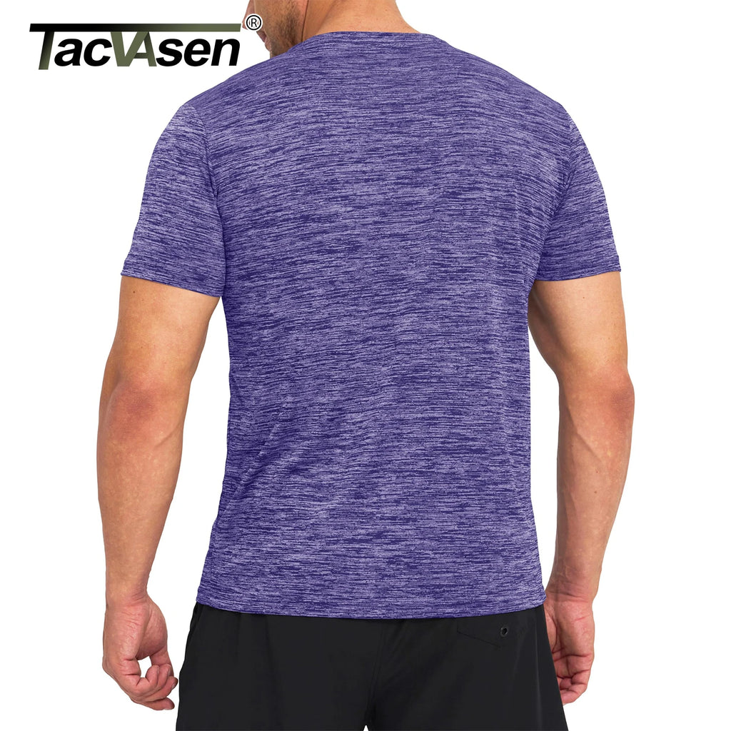 Camisetas de secado rápido TACVASEN para hombre, camisetas de running de verano