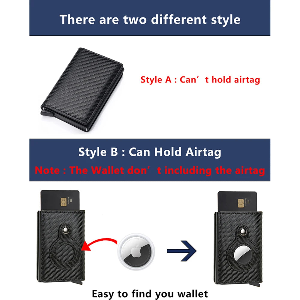 Nueva fibra de carbono para Apple Airtag Wallet Men.