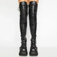 Botas Altas de Mujer con Plataforma – Tacón Alto y Estilo Gótico para Otoño e Invierno